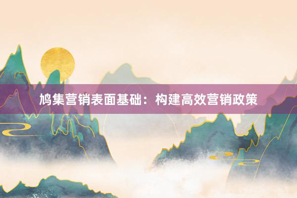 鸠集营销表面基础：构建高效营销政策